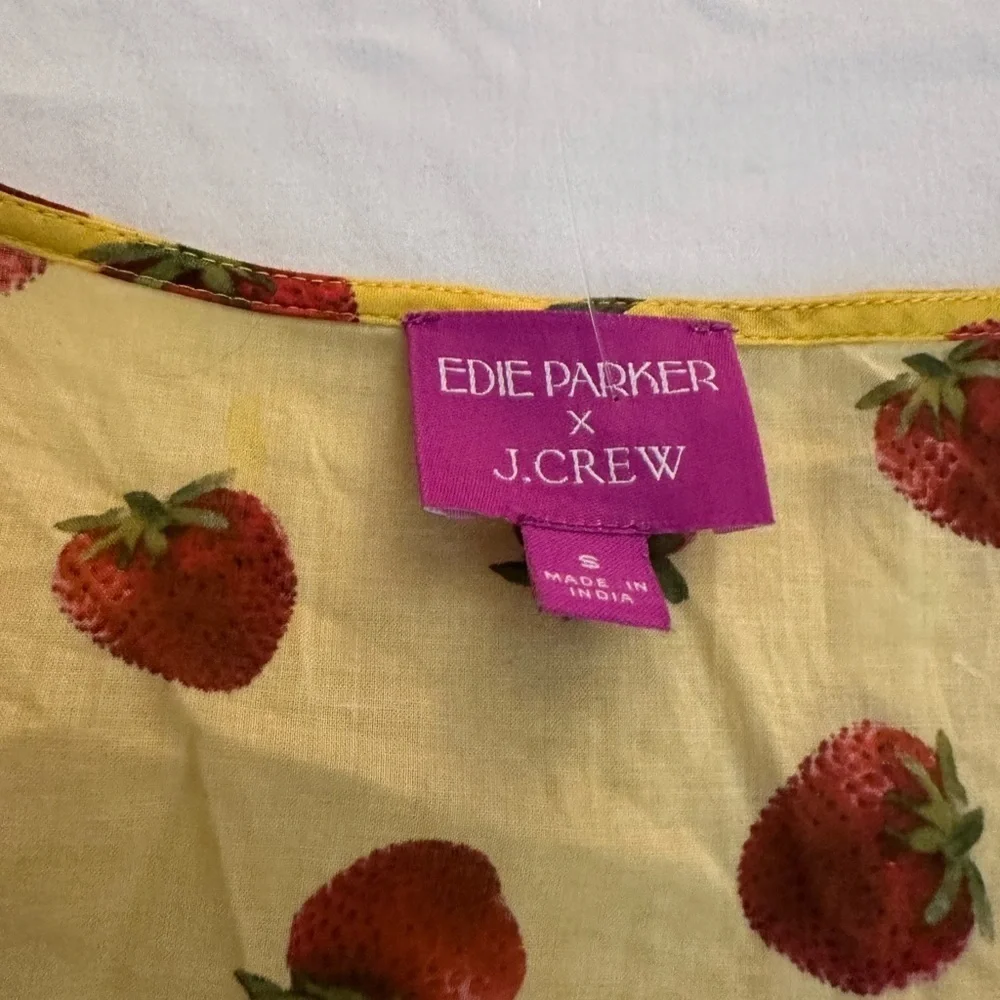 Edie Parker X J.Crew long-sleeve cover-up dress in strawberries (109)